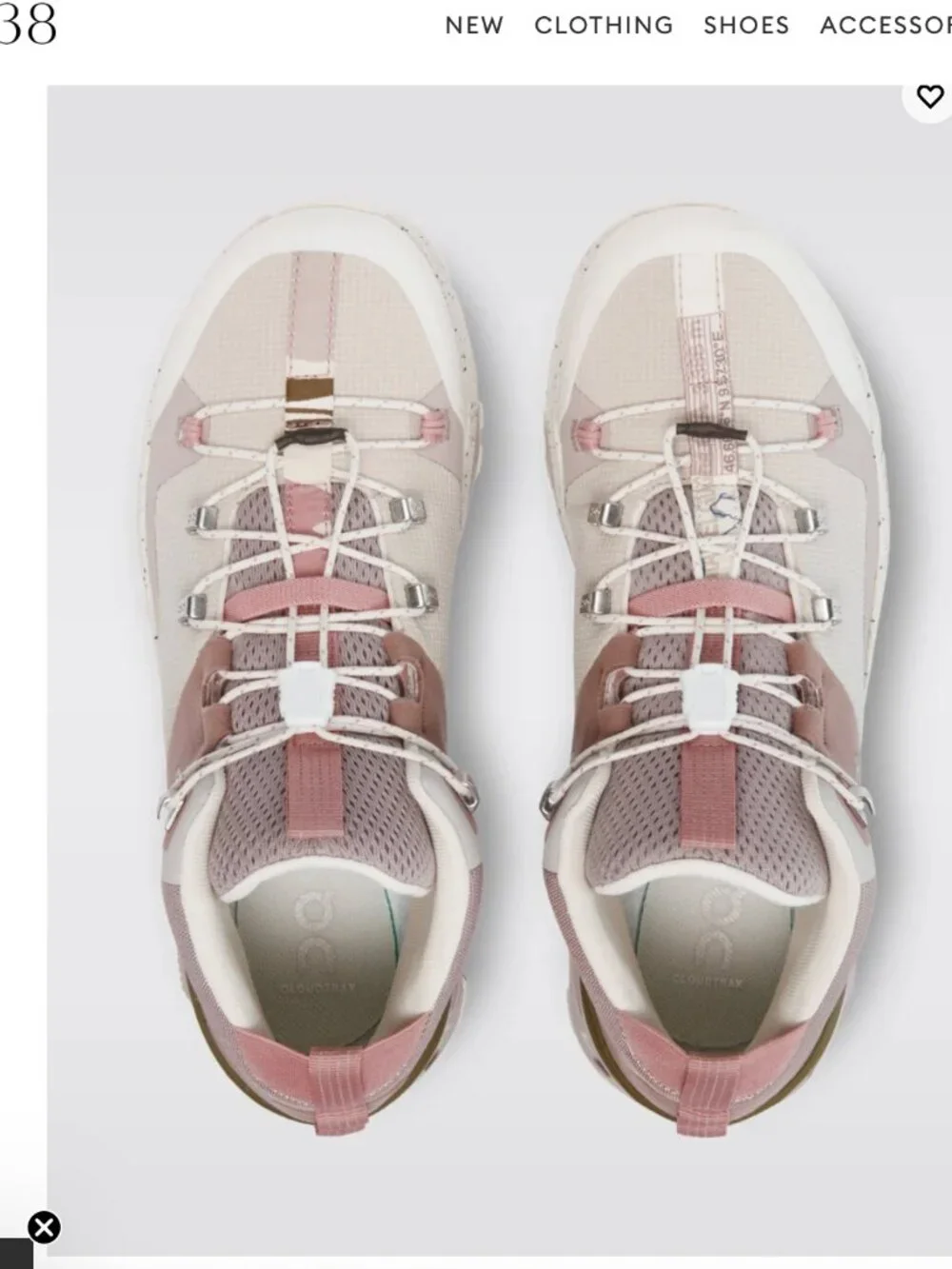 On Cloudtrax Rose/Ivory hiking sneakers